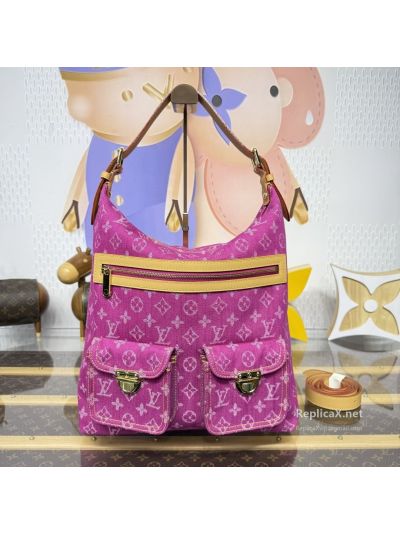 Louis Vuitton Fuchsia Monogram Tall Shoulder Bag with Front Pockets
