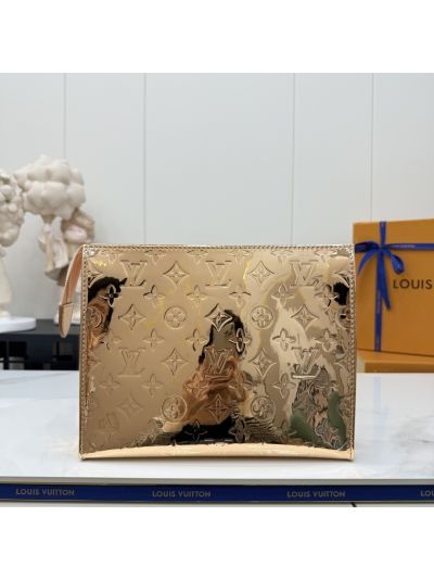 Louis Vuitton Gold-Tone Reflective Monogram Pouch