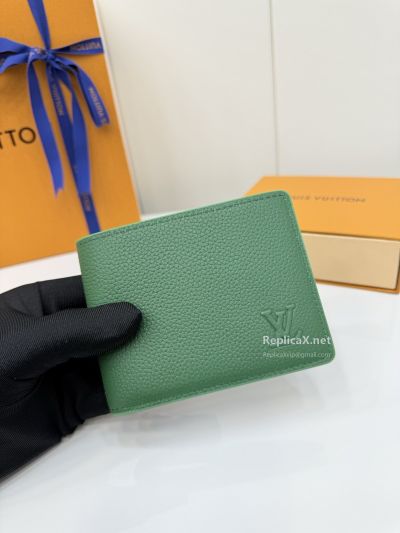Louis Vuitton Green Grained Bifold Wallet