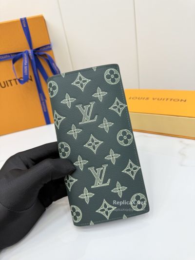 Louis Vuitton Green Monogram Long Fold Wallet