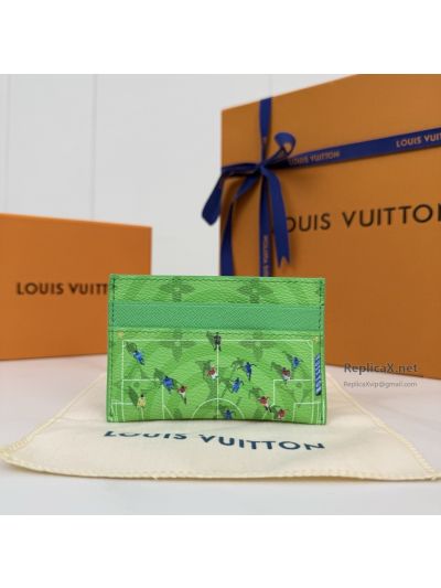 Louis Vuitton Green Patterned Flat Card Holder