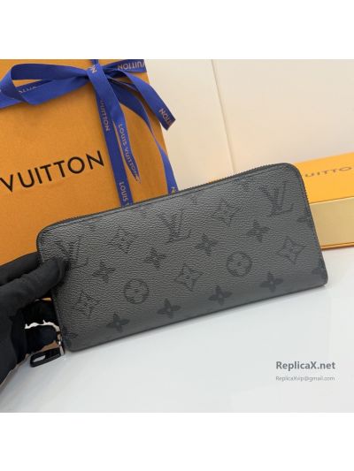 Louis Vuitton Zippy Horizontal Grey Monogram Zip Around Long Wallet M28048