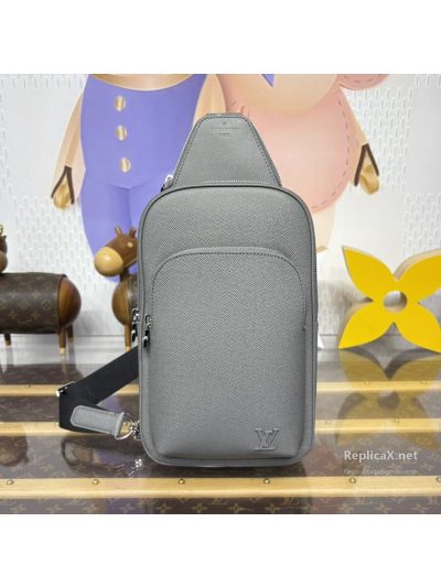 Louis Vuitton Grey Slim Sling Bag with Front Pocket