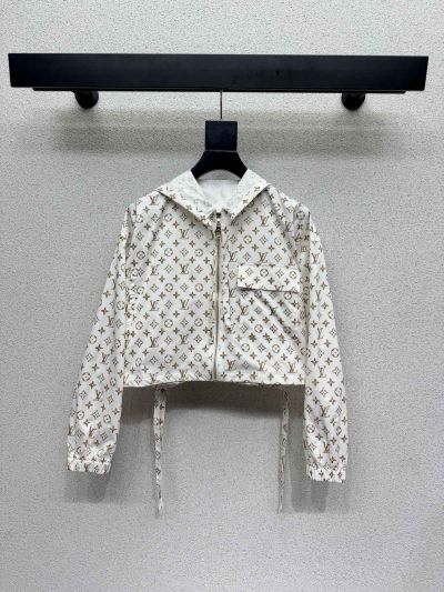 Louis Vuitton Hooded Belted Coat in White