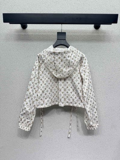 Louis Vuitton Hooded Belted Coat in White