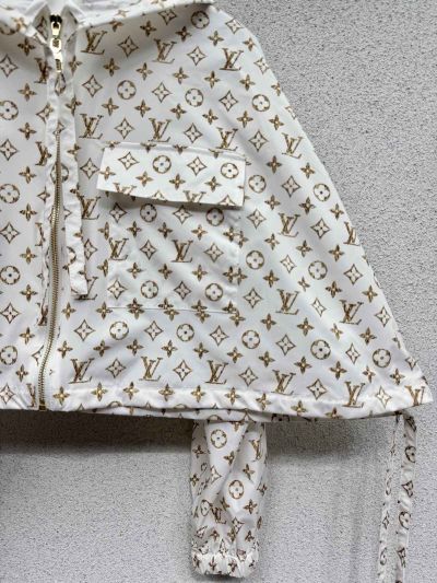 Louis Vuitton Hooded Belted Coat in White