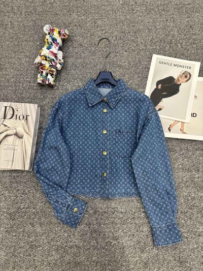 Louis Vuitton Lace Denim Jacket in Blue and Grey