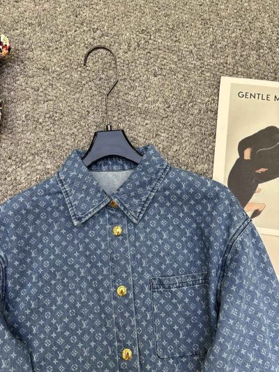 Louis Vuitton Lace Denim Jacket in Blue and Grey