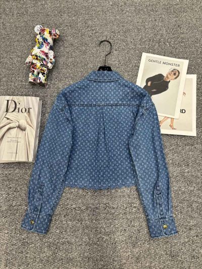 Louis Vuitton Lace Denim Jacket in Blue and Grey