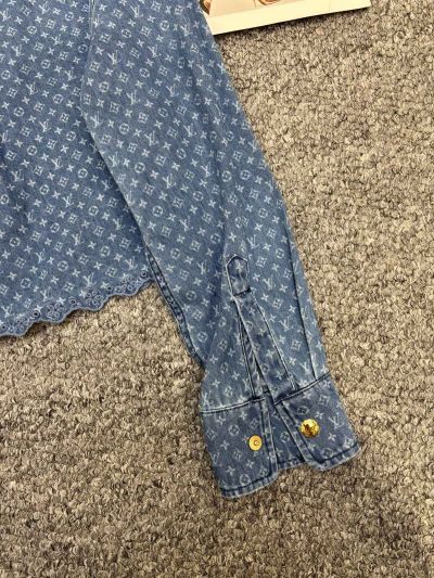 Louis Vuitton Lace Denim Jacket in Blue and Grey