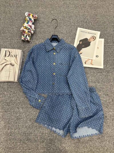 Louis Vuitton Lace Denim Jacket in Blue and Grey