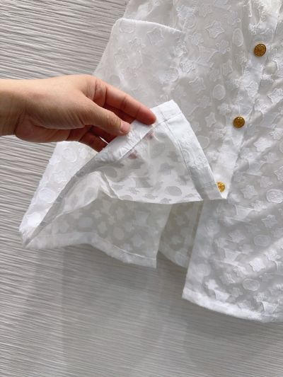 Louis Vuitton Lace Puff Sleeve Dress in White