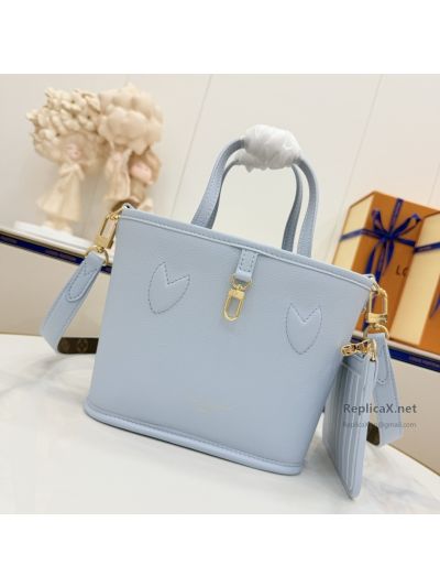 Louis Vuitton Light Blue and Brown Monogram Tote