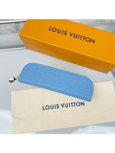 Louis Vuitton Light Blue Tonal Monogram Slim Zip Case