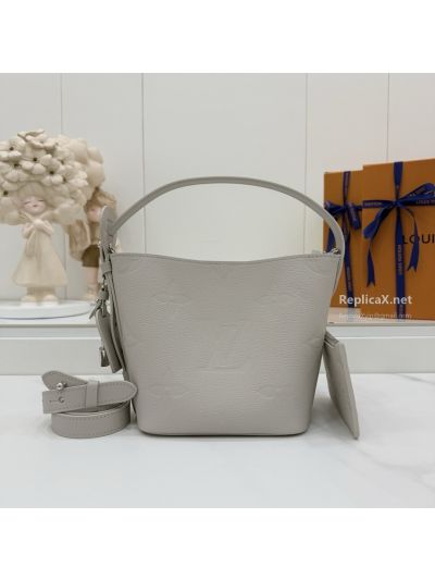 Louis Vuitton Light Grey Embossed Monogram Shoulder Bag