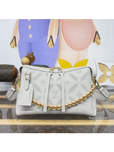 Louis Vuitton Light Grey Perforated Monogram Chain Shoulder Bag