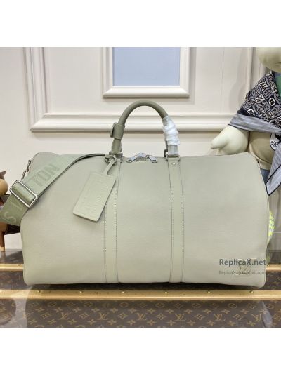 Louis Vuitton Light Grey Textured Duffle Bag