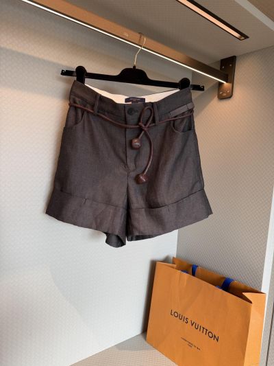 Louis Vuitton Linen Contrast-Trim Pants in Brown