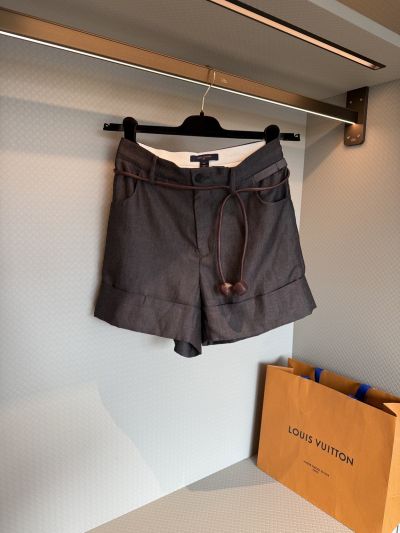 Louis Vuitton Linen Contrast-Trim Pants in Brown