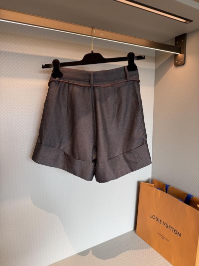 Louis Vuitton Linen Contrast-Trim Pants in Brown