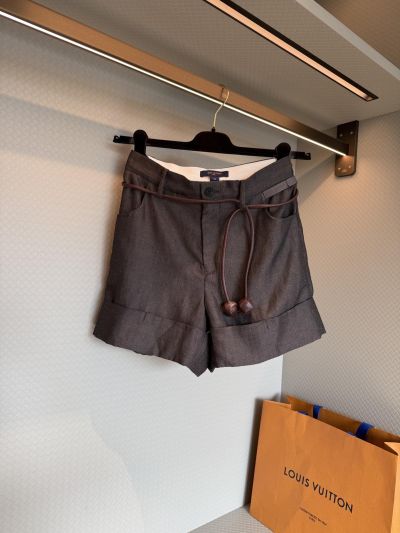 Louis Vuitton Linen Contrast-Trim Pants in Brown