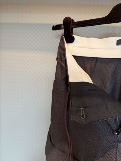 Louis Vuitton Linen Contrast-Trim Pants in Brown