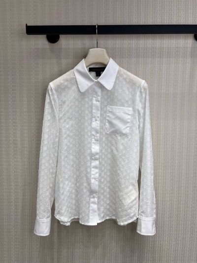 Louis Vuitton Long Sleeve Button-Front Shirt in White