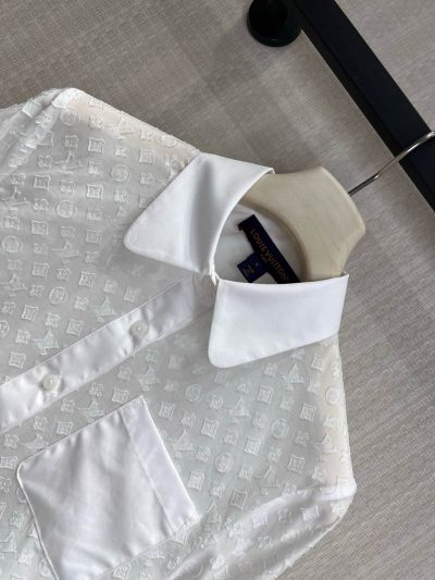 Louis Vuitton Long Sleeve Button-Front Shirt in White