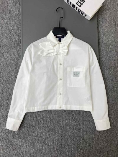 Louis Vuitton Long Sleeve Cropped Shirt in White
