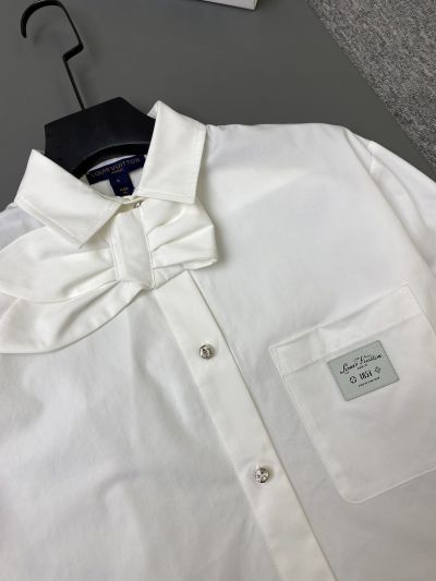Louis Vuitton Long Sleeve Cropped Shirt in White