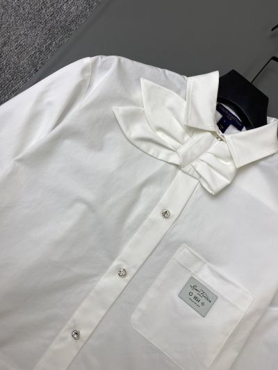 Louis Vuitton Long Sleeve Cropped Shirt in White