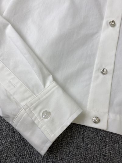 Louis Vuitton Long Sleeve Cropped Shirt in White