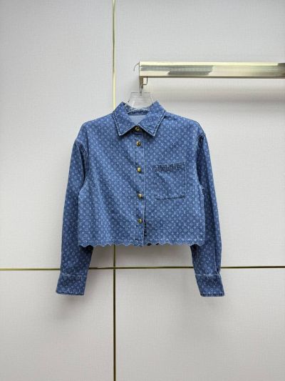 Louis Vuitton Long Sleeve Denim Shirt in Blue