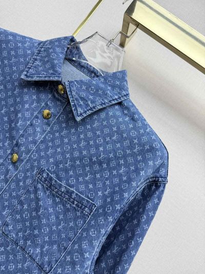 Louis Vuitton Long Sleeve Denim Shirt in Blue