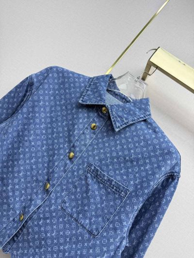 Louis Vuitton Long Sleeve Denim Shirt in Blue