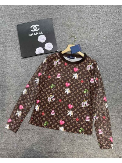 Louis Vuitton Long Sleeve Monogram T-Shirt in Multicolor