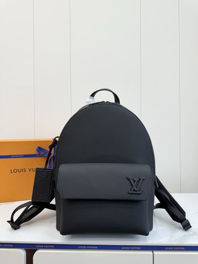 Louis Vuitton Louis Vuitton Takeoff Black Leather Men's Backpack M57079