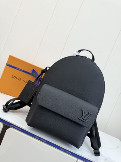 Louis Vuitton Louis Vuitton Takeoff Black Leather Men's Backpack M57079