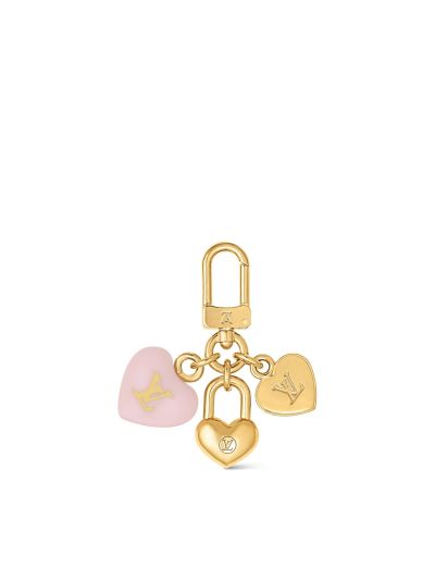 Louis Vuitton Micro Charms LV Heart  Key Holder  Metal M01554 in Gold