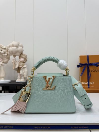 Louis Vuitton Mint Braided Handle Tassel Bag
