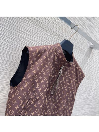 Louis Vuitton Monogram Coat in Brown and Beige