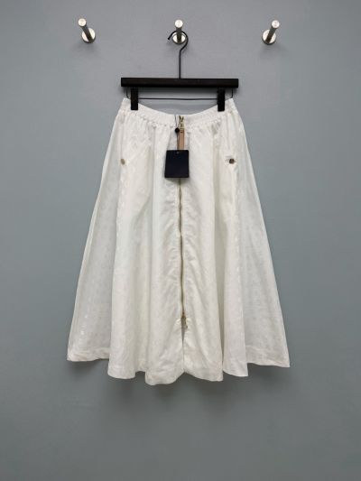 Louis Vuitton Monogram Pleated Skirt in White