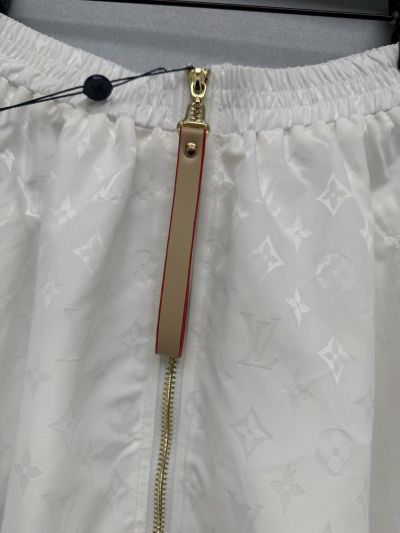 Louis Vuitton Monogram Pleated Skirt in White
