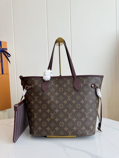Louis Vuitton Monogram Tote with Burgundy Trim