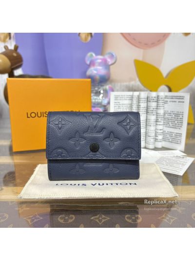 Louis Vuitton Navy Embossed Monogram Envelope Wallet