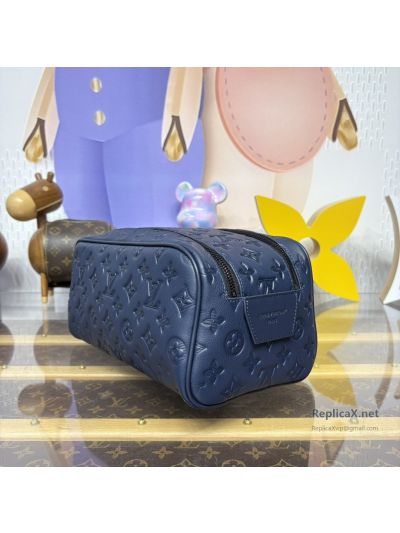 Louis Vuitton Navy Embossed Monogram Toiletry Bag