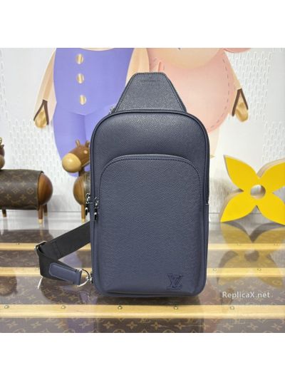 Louis Vuitton Navy Slim Sling Bag with Front Pocket
