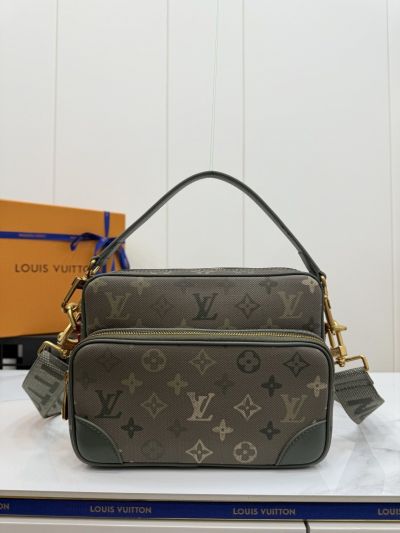 Louis Vuitton Olive and Taupe Monogram Layered Crossbody Bag