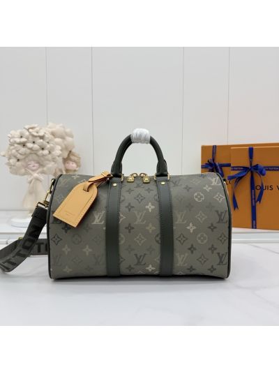 Louis Vuitton Keepall Bandoulière 35 Olive and Taupe Monogram Travel Bag M27054
