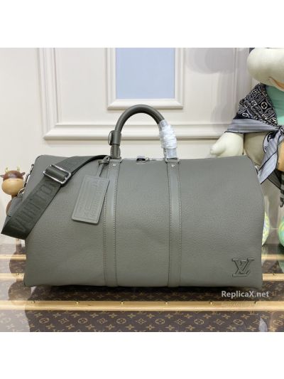 Louis Vuitton Olive Grey Textured Duffle Bag